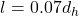 \begin{equation*}l=0.07d_h\end{equation*}